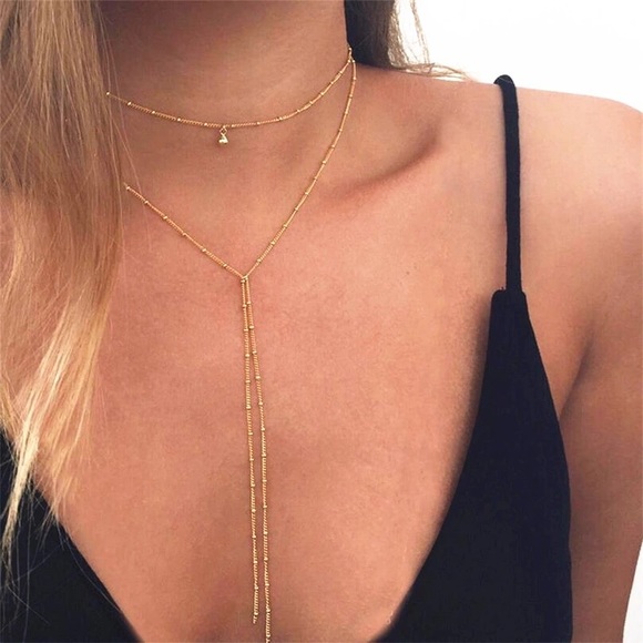 Blondie Joy Boutique Jewelry - ‼️3/$30 Sexy Boho Multilayer Tassel Gold Necklace